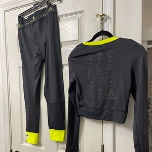 NWT Stellasport Adidas Climawarm Gray Lime Set M